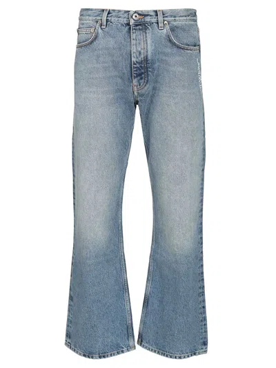 Off-white Half Arrow Slim Fit Jeans In Medium Blue Denim