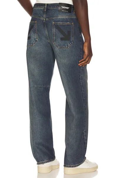 Off-white Half Arrow Relaxed Tapered Jeans In Dirty Dark Blue