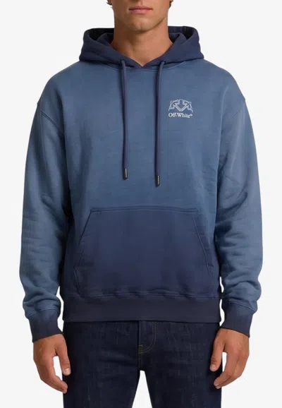 Off-white Half Arrow Skate Degrade Hooded Sweatshirt In Blue
