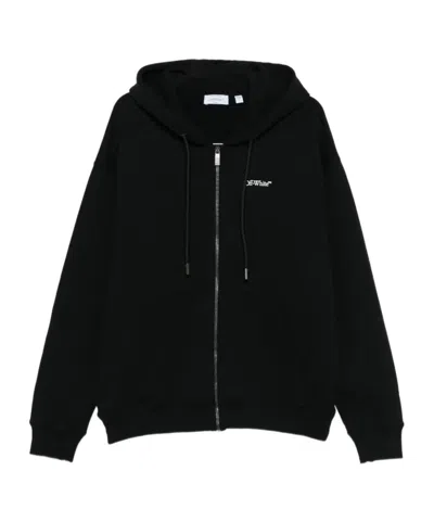 Off-white Half Arrow Skate Zip Hoodie In Black