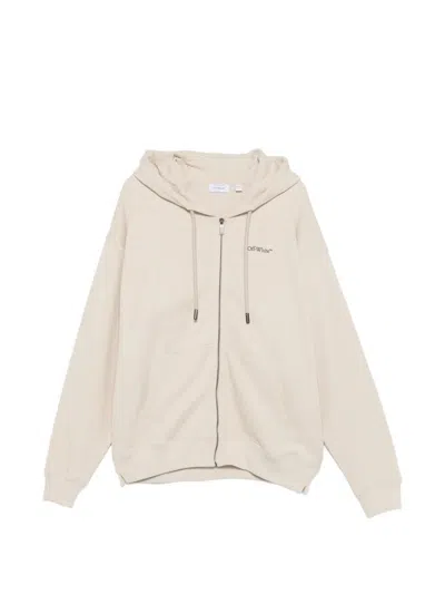Off-white `half Arrow Skate` Zip Hoodie In Neutral
