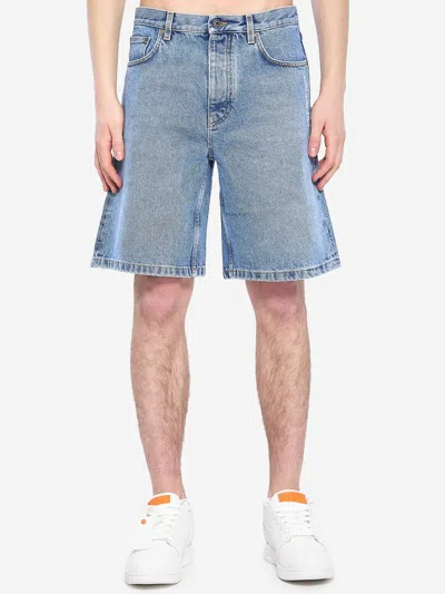 Off-white Half Arrows Denim Shorts In Blue