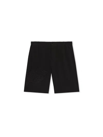 Off-white Handstyle Logo Organza Bowling Shorts In Black
