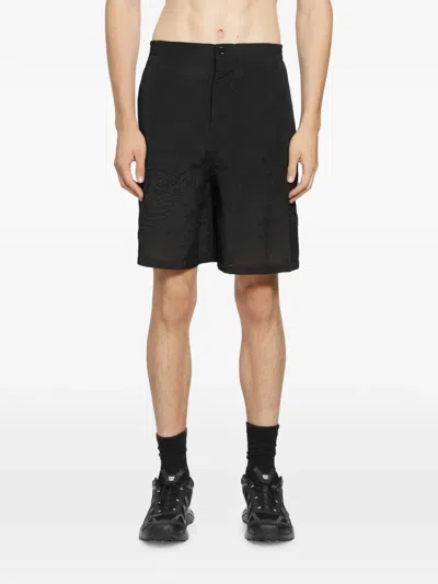 Off-white Handstyle Logo Organza Shorts In Black