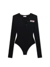 Off-white Heavy Jersey Button-up Bodysuit In Black