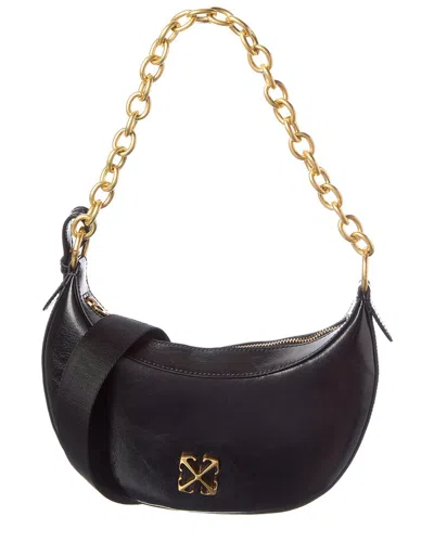Off-white ™ Hemisphere Leather Hobo Bag In Black