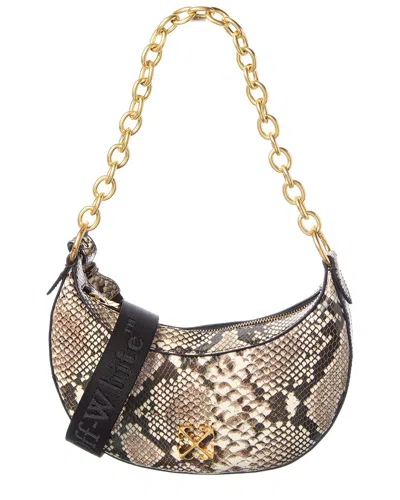 Off-white ™ Hemisphere Snake-embossed Leather Hobo Bag In Brown