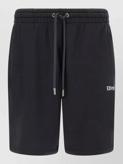 Off-white Heraldic Arrow Motif Bermuda Shorts In Black