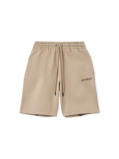 Off-white Heraldic Arrow Skate Sweatshort In Brown