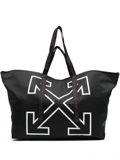 Off-white Heritage Daand Off Mini Tote Handbag In Black