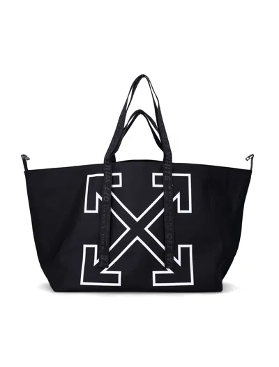 Off-white Heritage Printed Shell Tote In Black