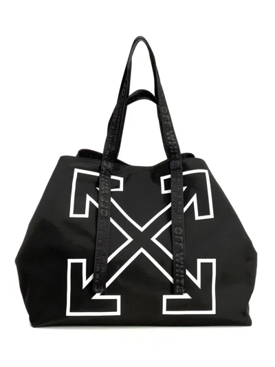 Off-white Heritage Day Off Tote L Black - White Handbags Black