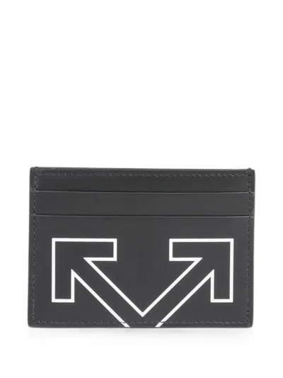 Off-white Heritage Logo-print Card Holder In Gray