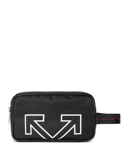 Off-white Heritage Makeup Bag In Black