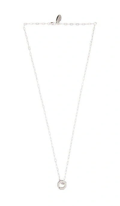 Off-white Hex Nut Chain Pendant Necklace In Silver