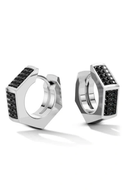 Off-white Hex Nut Huggie Hoop Earrings In Metallic