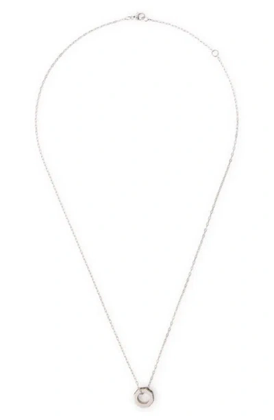 Off-white Hex Nut Lab Grown Black Diamond Pendant Necklace In Metallic