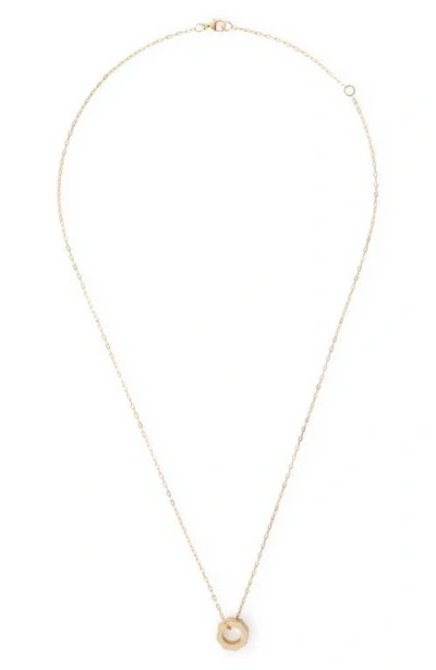 Off-white Hex Nut Pendant Necklace In Gold