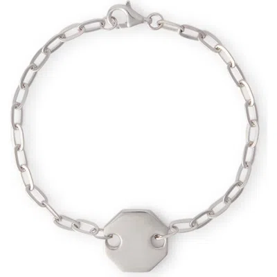 Off-white Hex Nut Tag Bracelet In Silver