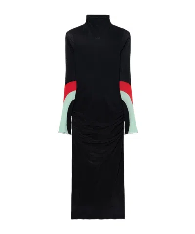 Off-white Light Jersey Insert Dress In Black