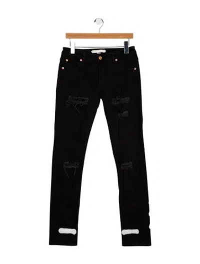 Pre-owned Off-white High-rise Straight Leg Jeans In Black