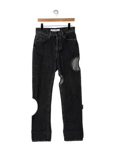 Pre-owned Off-white High-rise Straight Leg Jeans In Grey