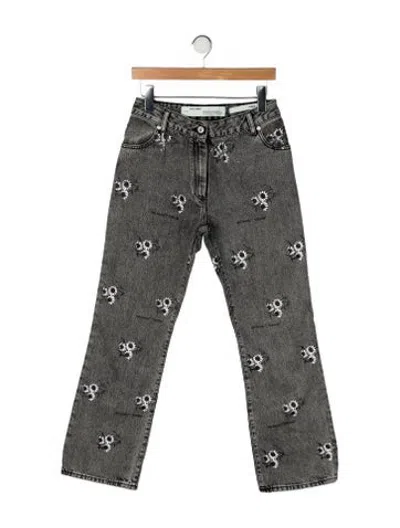 Pre-owned Off-white High-rise Straight Leg Jeans In Multicolor