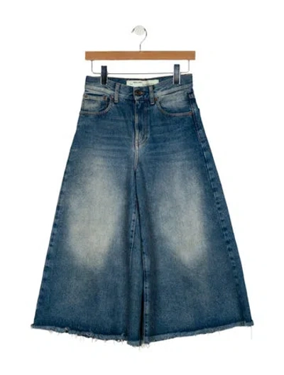 Pre-owned Off-white High-rise Wide Leg Jeans In Blue