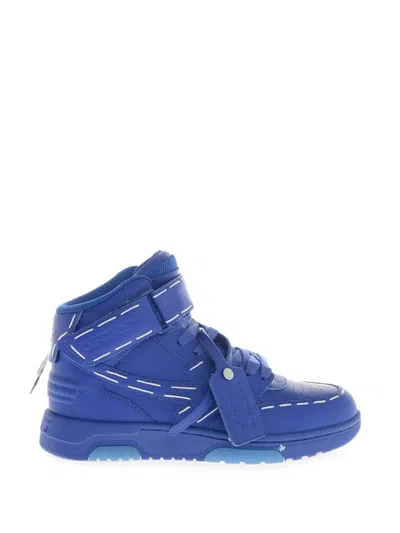 Off-white High-top Sartorial Stitching Sneakers In Blue