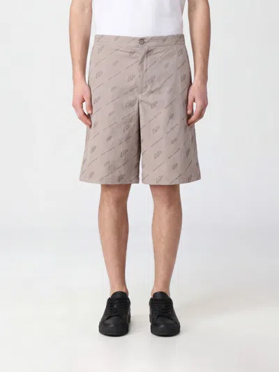 Off-white High-waisted Cotton Chino Shorts With Embroidered Logo In Gray