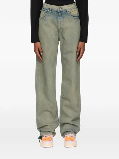 Off-white High-waisted Jeans In Blue