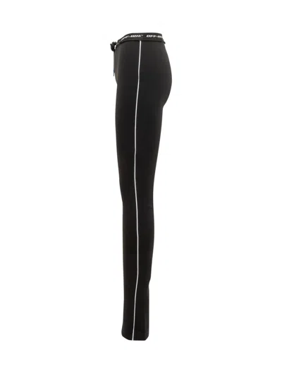 Off-white High-waisted Leggings With Logo Band In Black/white