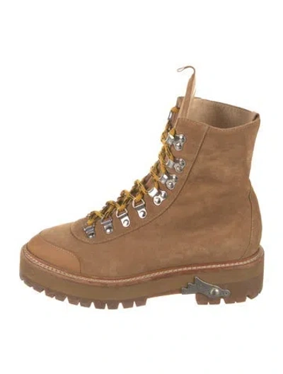 Pre-owned Off-white Hiking Suede Hiking Boots In Brown