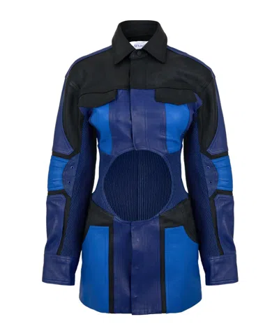 Off-white Motorcycle Hole Mini Dress In Black