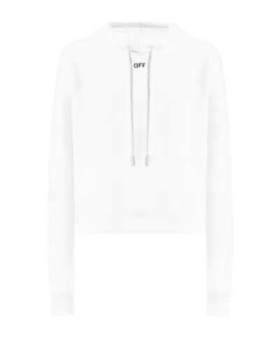 Off-white Hooded Long-sleeved Sweater In White