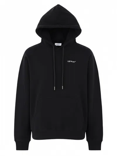 Off-white Half Arrows Graphic Pullover Hoodie With Drawstring Hood In Black