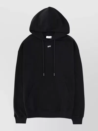 Off-white Hooded Sweatshirt Logo Front Graphic Back In Black