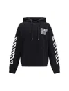 Off-white Motion Arrow Skate Black Cotton Hoodie With Distinctive Graphic Prints In Black