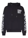 Off-white Motion Arrow Skate Black Cotton Hoodie With Distinctive Graphic Prints In Black