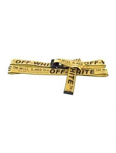 Pre-owned Off-white Industrial Belt In Black/yellow
