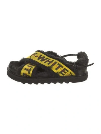 Pre-owned Off-white Industrial Belt Canvas Slingback Sandals In Yellow