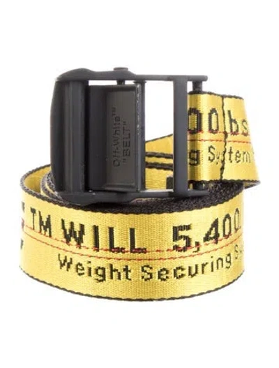Pre-owned Off-white Industrial Canvas Belt In Yellow