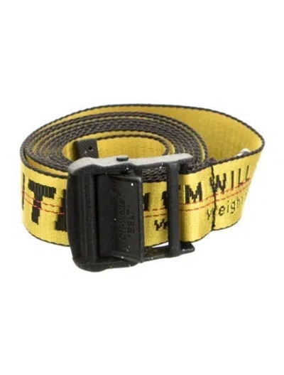 Pre-owned Off-white Industrial Canvas Belt In Yellow