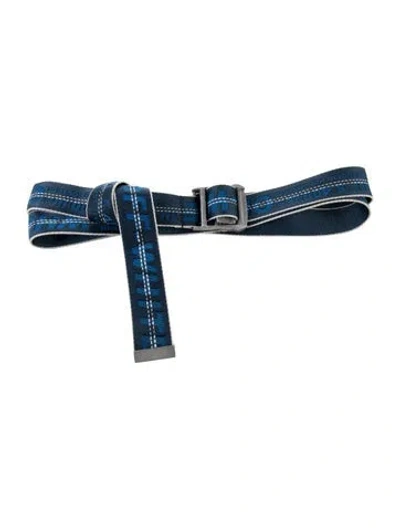 Pre-owned Off-white Industrial Ponyhair Belt In Blue