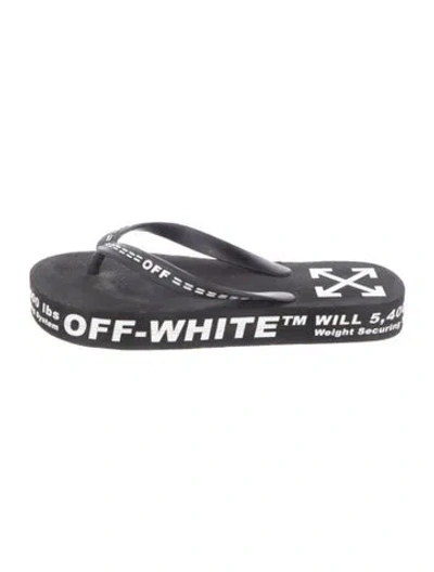 Pre-owned Off-white Industrial Rubber Flip Flops In Black