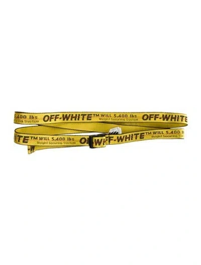 Pre-owned Off-white Industrial Skinny Belt In Yellow