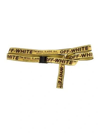 Pre-owned Off-white Industrial Skinny Belt In Yellow