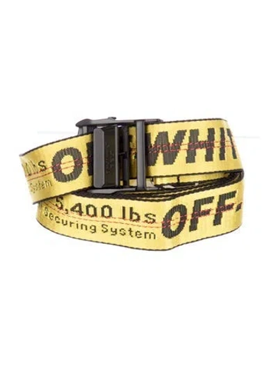 Pre-owned Off-white Industrial Skinny Belt In Yellow