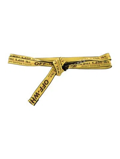 Pre-owned Off-white Industrial Skinny Belt In Yellow