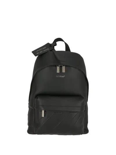 Off-white Industrial-strap Pebbled-leather Backpack In Pattern